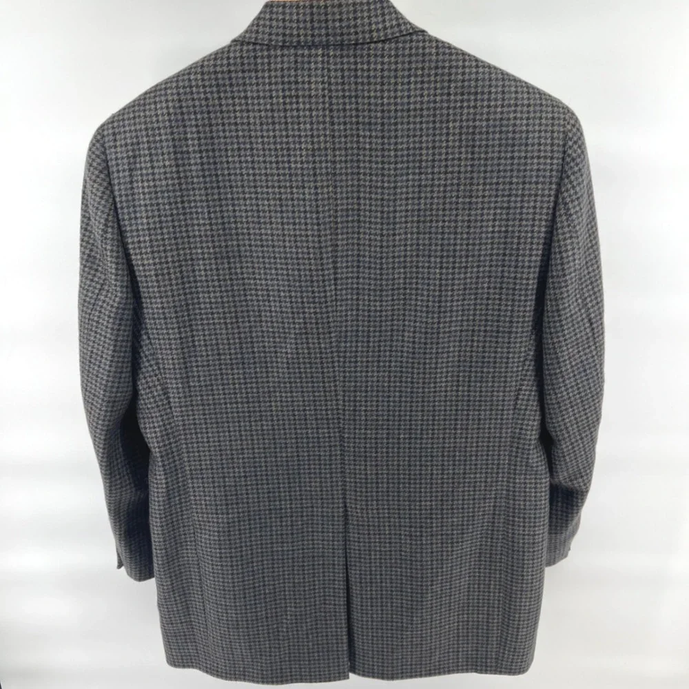 Austin Reed London Wool Blazer 42R Houndstooth Tweed Made USA Academia Professor
